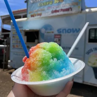 Rainbow shaved ice!