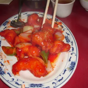 Sweet and Sour prawns