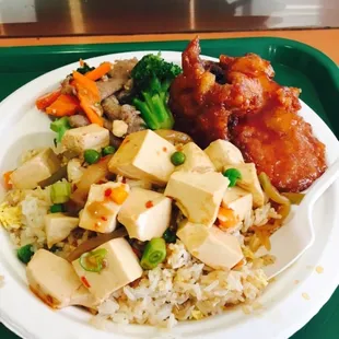 Ma Po Tofu, Peking Pork, broccoli with beef &amp; Fried rice