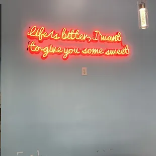 Neon wall sign
