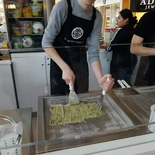 a woman preparing food