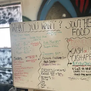 Menu board