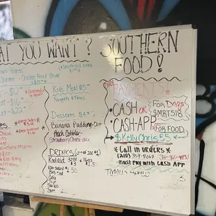 Menu board