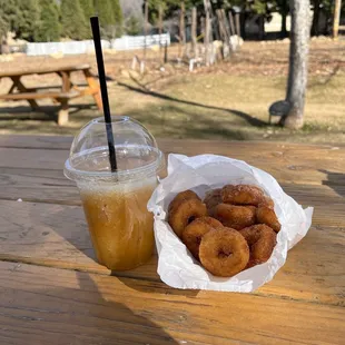 Apple Cider Donuts and Apple Cider Slushy.