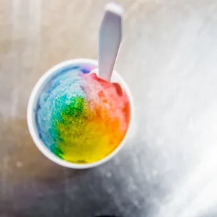 a rainbow colored ice cream