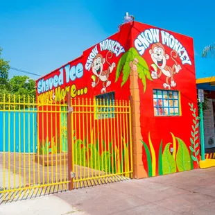 a brightly painted building