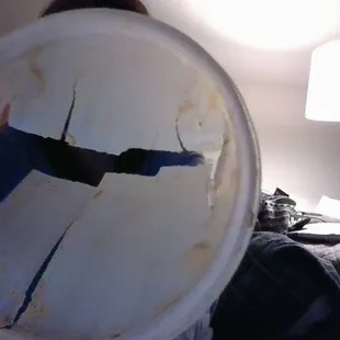 a person holding a frisbee