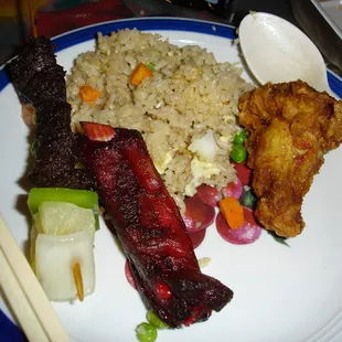 Pupu Tray, Fried Rice and Chicken Wing. © 2006 @FOODEMIC.