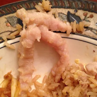 This is the pork in the Pork Fried Rice...blech.