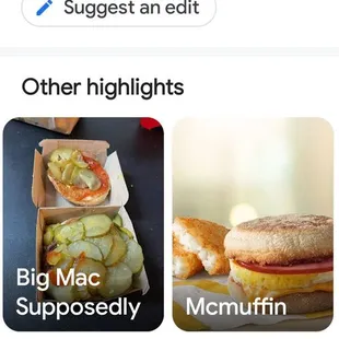 a menu on the iphone