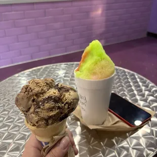 Atmosphere and shaved ice.