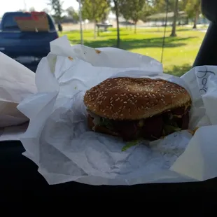 Bacon burger and Frye are a great choice...