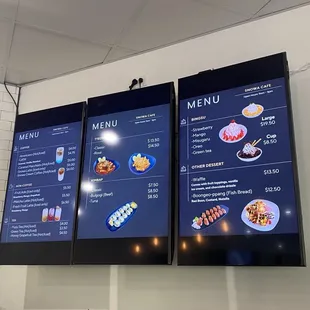 menu... from coffee, non coffee, from tteokbokki, kimbap, bingsu and waffle