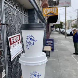 Shakerato on top and latte on the bottom