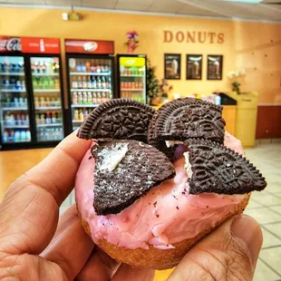 Strawberry donut w/ oreos