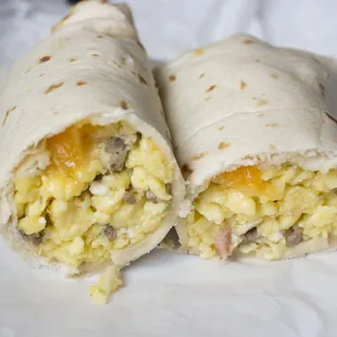 Sausage, egg, and cheese taco.