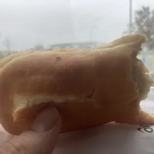 The Bavarian cream is literally bursting out of this Long John YUM!