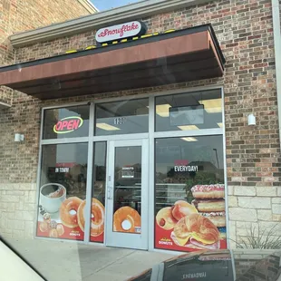 the front of a donut shop