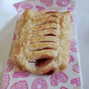a pastry on a napkin