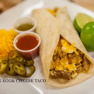 Sausage egg and cheese taco