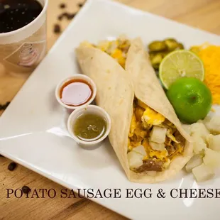 Potato egg and cheese taco