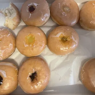 Assorted fruit filled donuts