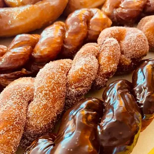 Cinnamon twisted ( sugar, glazed, and chocolate)