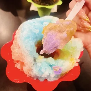 Ube Ice Cream In the middle of my shaved ice.