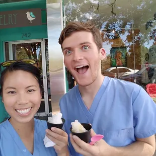 Celebratory snoballs on a hot day