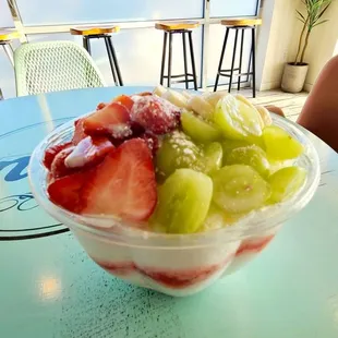 Swirl of Strawberry in the middle of the Fruit Snow Bowl ($16.40)  02-23-2024