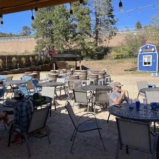 people sitting outside