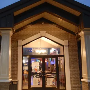 the entrance to the restaurant