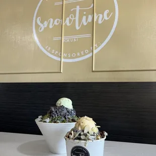 Small black sesame vs large matcha snow