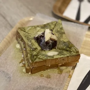 Matcha Korean toast