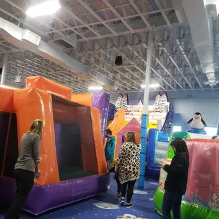 Bounce house, but where is the snow?