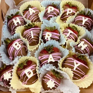 a box of chocolate covered strawberries