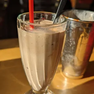 Chocolate malt...you get this glass full plus one more in the silver mixing cup as a Half order!