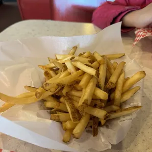 That's a single serving fries. Feeds three!