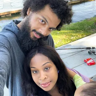 Me and hubby enjoying the scenery of snug harbor