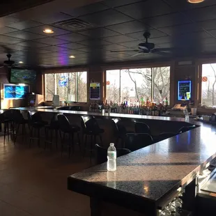 the bar area of a restaurant