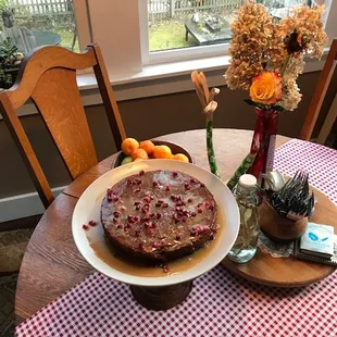 Jam cake with bourbon glaze