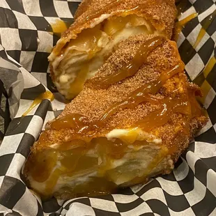 Cheesecake Apple Caramel Egg roll. Yum