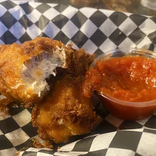 Crab Mozzarella Sticks. Delicious!