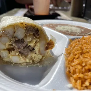 Steak and Egg Burrito Breakfast