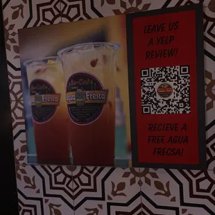 a qr code for a drink