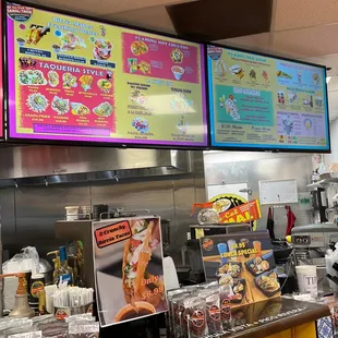 menus on the wall
