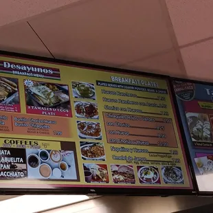 The menu