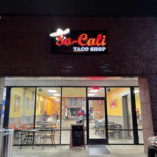 the front of the restaurant