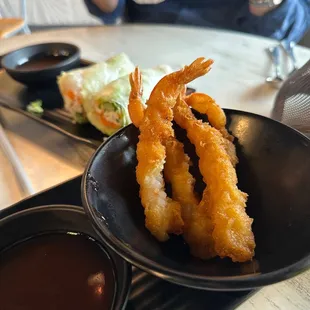 a plate of deep fried shrimp