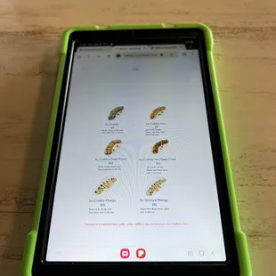 Tablet menu